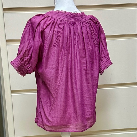 Diane Von Furstenberg purple ruffle blouse size 2 - Picture 2 of 4